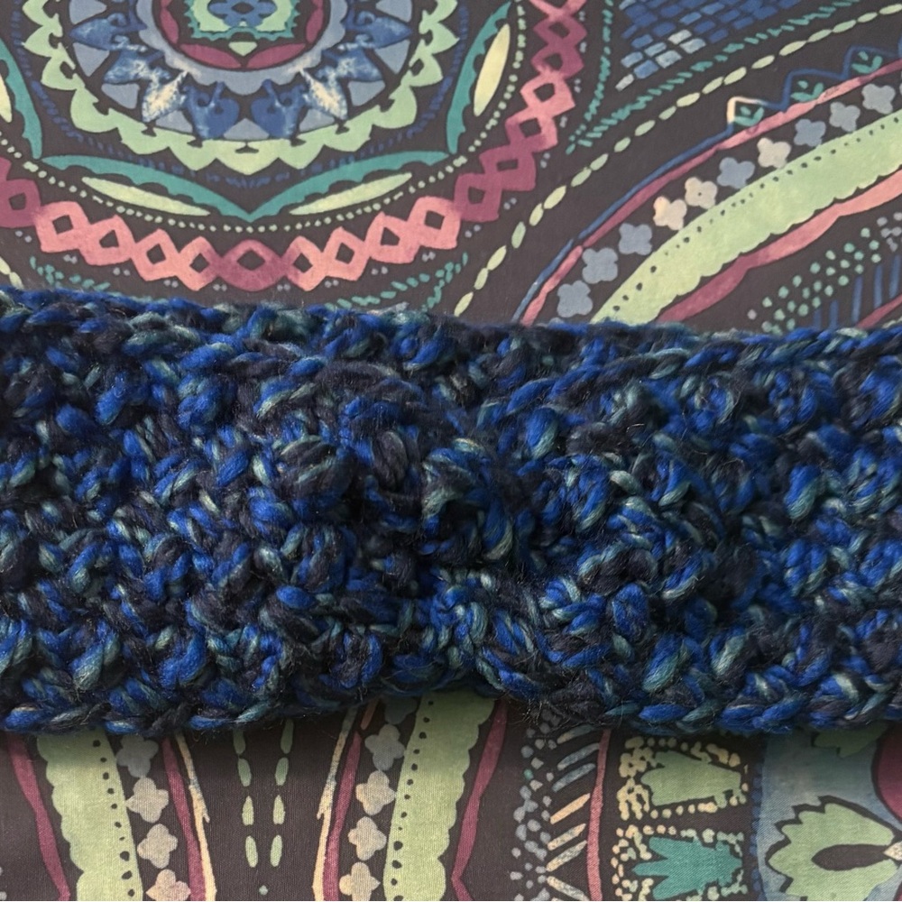 Blue ear warmer